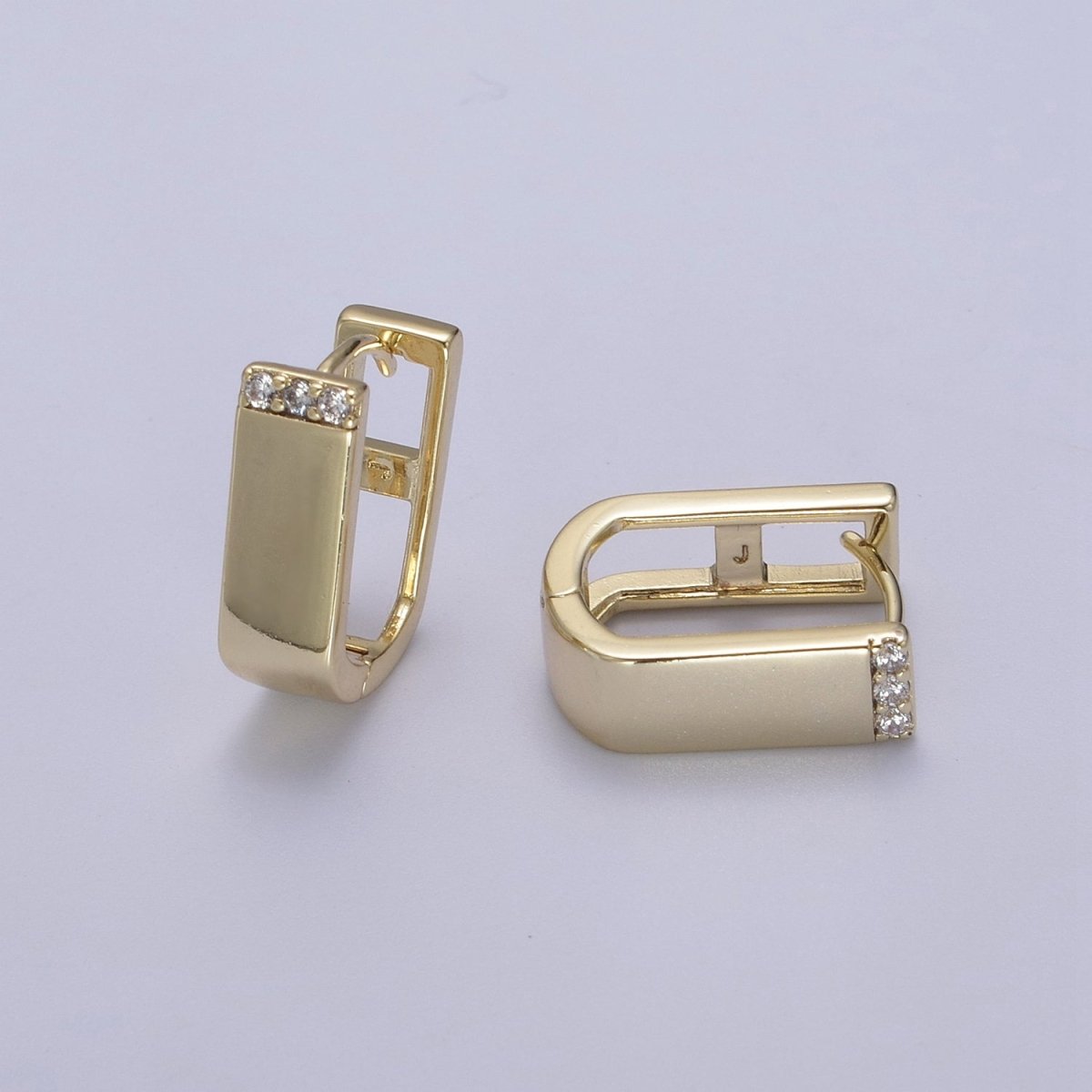 Thick gold oval hoop earrings, hypoallergenic
