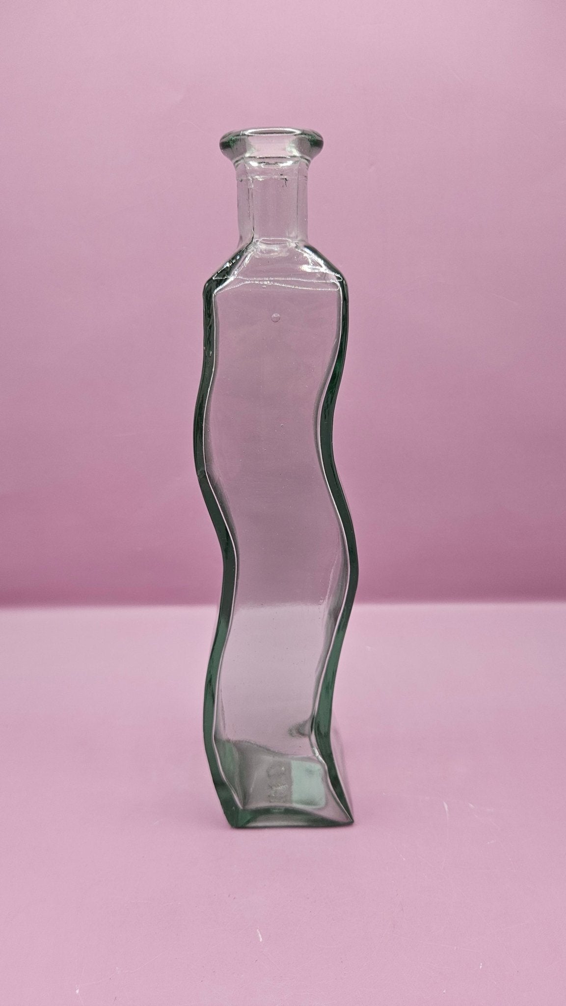 Tall Wavy Glass Bottle Bud Vase | 9.25" | 7 Colors