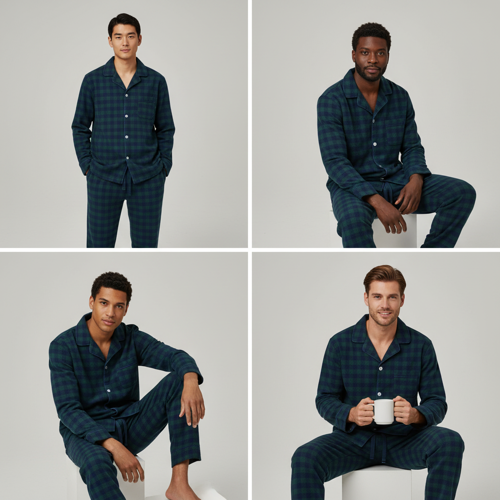 Men's 100% Cotton Flannel Pajama Set