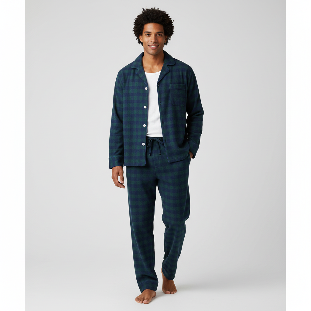 Men's 100% Cotton Flannel Pajama Set