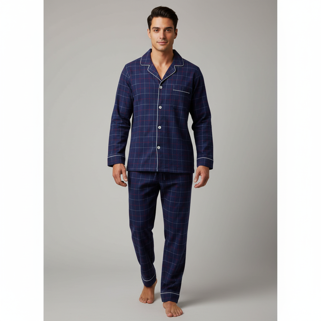 Men's 100% Cotton Flannel Pajama Set
