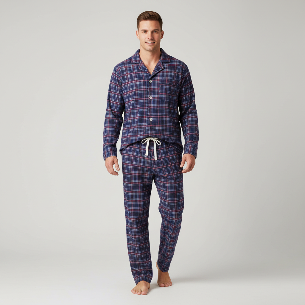 Men's 100% Cotton Flannel Pajama Set