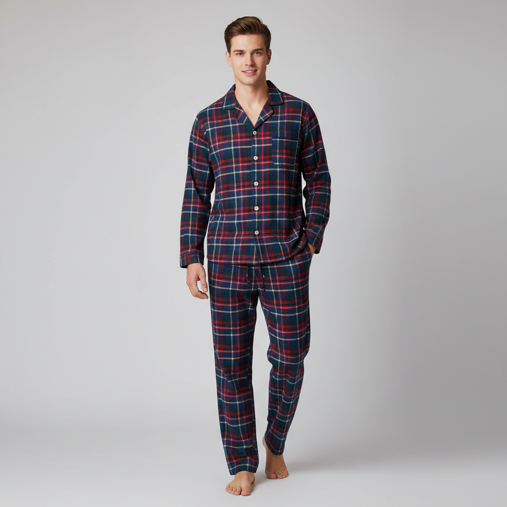 Men's 100% Cotton Flannel Pajama Set