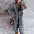 Women's color block hooded knit cardigan