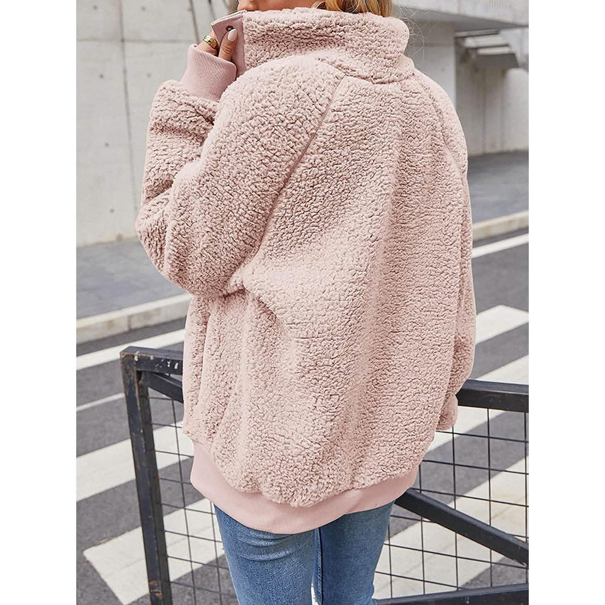 Women's Sherpa Fleece Button Jacket
