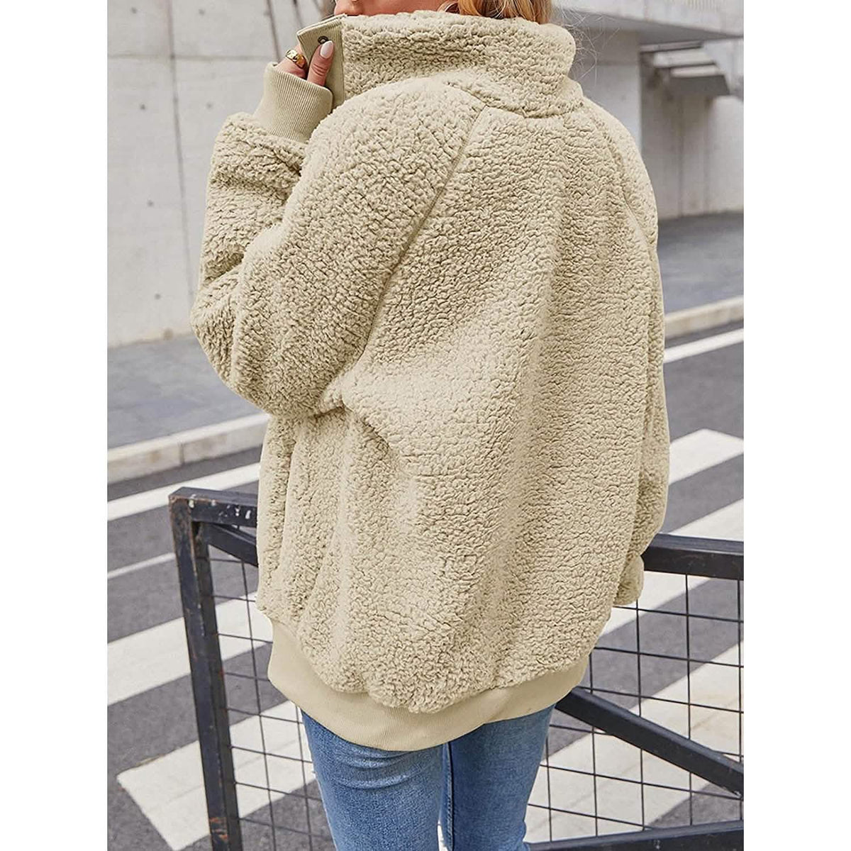 Women's Sherpa Fleece Button Jacket