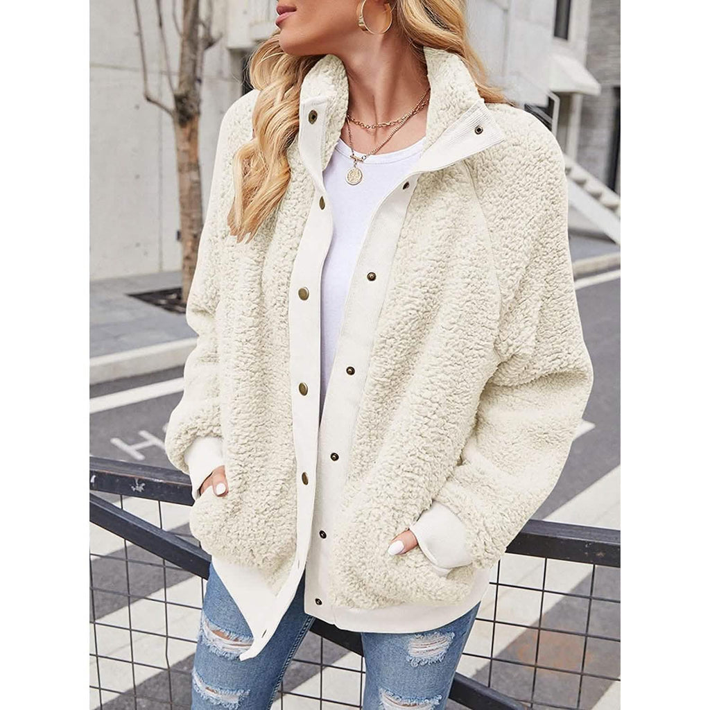 Women's Sherpa Fleece Button Jacket