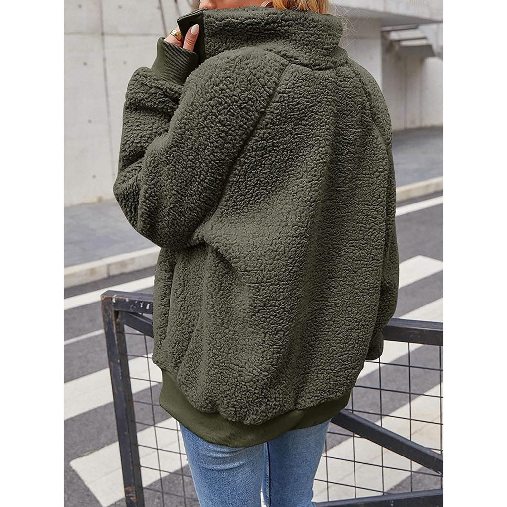 Women's Sherpa Fleece Button Jacket