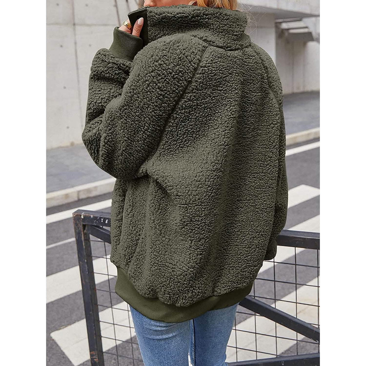 Women's Sherpa Fleece Button Jacket