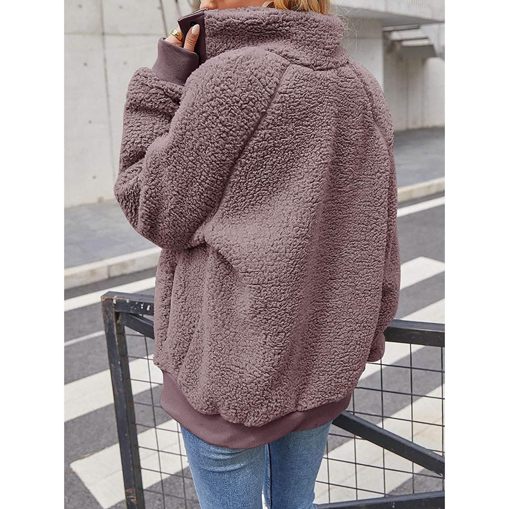 Women's Sherpa Fleece Button Jacket