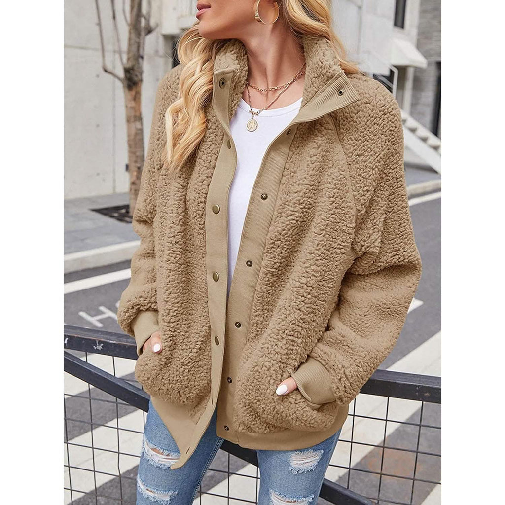 Women's Sherpa Fleece Button Jacket